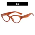 Vintage ρετρό κεχριμπαρένιος σκελετός γυαλιών cat-eye για γυναίκες, κωδικός C5 - Μεταλλικός Μεντεσές / Στυλ Μάτι της Γάτας (C5) / Jelly orange white slices