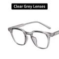 Transparent grey eyeglasses frames for women in a classic round-ish square shape - Transparent Grey Frame Clear Lens