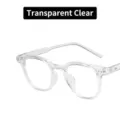 Minimalist transparent white round glasses frame for women Korean style clear lenses - Transparent White White Lens