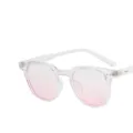 Stylish transparent pink blush gradient lenses with clear plastic frames eyewear - Transparent Blush