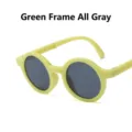 Modische, faltbare Kinder-Sonnenbrille mit grünem Rahmen und grauen Gläsern - Grüner Rahmen Graue Gläser