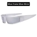 Lunettes de soleil de cyclisme Y2K tendance avec monture argentée et verres argentés - Monture Argent Verre Miroir Argent