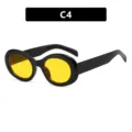 Retro-Sonnenbrille mit schwarzem Rahmen und leuchtend gelben Gläsern für den Sommer - Glänzend Schwarz Gelb Glas Stil (C4)