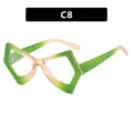 Unique butterfly-shaped anti-blue light glasses with a vibrant green gradient frame - Gradient Green Clear Lens Style (22042)