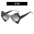 Chic retro irregular butterfly glasses frame featuring purple gradient lenses SKU C10 - Gradient Black Frame Gray Lens Style (22042)