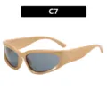 Kinder Y2K futuristische Radsport-Sonnenbrille mit goldenem Metallrahmen und dunklen Gläsern - Goldener Rahmen Graue Gläser
