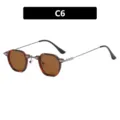 Kleine Punk-Sonnenbrille im Hip-Hop-Stil mit Schildpatt-Rahmen und braunen Gläsern - Schildpatt Rahmen Tee Linse