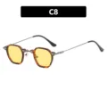 Retro-Punk-Sonnenbrille mit kleinem Rahmen, gelben Gläsern und Schildpatt-Gestell, C8. - Schildpatt-Rahmen Gelbe Gläser