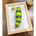 Creative and flexible colorful caterpillar fidget toy keychain for bag and car decor - Green