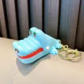 Portachiavi giocattolo coccodrillo azzurro morde dito per giochi di scherzi bambini - Dinosauro Blu