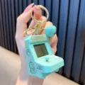 Llavero de mini consola de juegos arcade verde menta con diseño de dinosaurio retro - Estilo con Patrón de Dinosaurio (Consola de Arcade) / Verde
