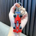 Kreativer roter Formel-1-Rennwagen-Schlüsselanhänger aus Legierung für Taschenanhänger - Rot