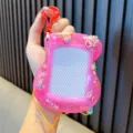 Mini pink guitar-shaped magnetic drawing board keychain for kids creative educational toy - Guitar Shape / Pink (With Sticker)