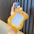 Cute yellow mini magnetic drawing board keychain for kids' graffiti and writing fun. - Drawing Board / Yellow (With Sticker)