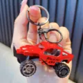 Miniatur-Legierungs-Geländewagen-Modell-Schlüsselanhänger in Rot mit 4x4-Design - Rot