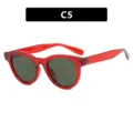 Gafas de sol de ojo de gato retro C5 con montura roja transparente y lentes verdes 2024 - Bisagra de Metal / Rojo Gelatina Lente Verde Oscuro