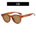 Gafas de sol ojo de gato vintage para mujer con montura ámbar y lentes tintadas - Bisagra de Metal / Naranja Gelatina Lente Gris Té