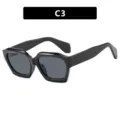 Classic black thick-frame oversized geometric sunglasses with grey lenses for UV protection - Metal Hinge / Glossy Black Gray Lens