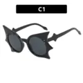 Gafas de sol negras con forma de murciélago para disfraces de Halloween y accesorios - Como se muestra / Forma de Murciélago (C1) / Negro Brillante Lente Gris