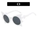 Gafas de sol blancas de murciélago para fiestas de Halloween y disfraces creativos - Como se muestra / Forma de Murciélago (C3) / Blanco Sólido Gris Lente