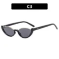 Occhiali da sole cat-eye semi-montatura con dettagli dorati montatura nera variante C3 - Cerniere metalliche / montatura nera con lenti grigie