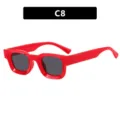 Gafas de sol retro rojas de montura pequeña con cristales oscuros estilo hip-hop - Estilo C8 (5306) / Montura roja lentes grises