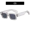 Gafas de sol cuadradas modernas con montura gris transparente y lentes de protección UV - Montura Gris Transparente & Lentes Grises