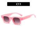 Gafas de sol retro rosas con montura rectangular pequeña y lentes degradadas, C11. - Estilo C11 (5306) / Rosa Gelatina