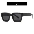 Gafas de sol cuadradas negras de moda con protección UV para la variante de estilo C1 - Negro Brillante Gris Total (C1)