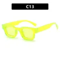 Gafas de sol cuadradas transparentes de color amarillo neón retro estilo hip-hop - Estilo C13 (5306) / Verde Fluorescente