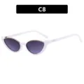 Vintage witte cat-eye zonnebril met donkere glazen voor hip-hop en streetstyle mode - Metalen Scharnier / Effen Wit / Verloop Grijs