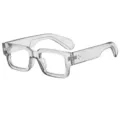 Gafas de sol cuadradas con montura transparente para hombre con protección UV clásica - Marco Gris Transparente Lente Clara