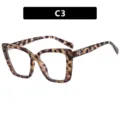 Stylish square TR90 blue light blocking glasses with tortoiseshell pattern frame C3 - Square Oversized Style (TR2126) / Jelly Black Floral