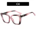 Stylish square TR90 anti-blue light glasses frames featuring a gradient pink and brown finish - Square Oversized Style (TR2126) / Dusty Pink
