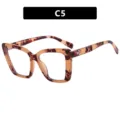 Stylish tortoiseshell TR90 square glasses frame with protective anti-blue light lenses - Square Oversized Style (TR2126) / Pink Floral