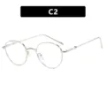 Minimalist silver round metal frame sunglasses for women, stylish variant C2 model - As Pictured / Round Style (C2) / Silver Frame Clear Lens