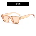 Gafas de sol retro vintage con montura pequeña cuadrada en naranja ámbar transparente - Estilo C15 (5306) / Marrón Claro