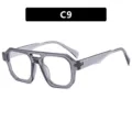 Moderne Retro-Pilotbrille mit Doppelsteg, klarem grauem Rahmen und transparenten Gläsern - Transparenter Grauer Rahmen Klare Linse