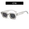 Gafas de sol retro con montura cuadrada gris translúcida y lentes oscuras Hip Hop - Estilo C16 (5306) / Gris claro