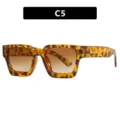 Lunettes de soleil carrées tendance à motif écaille avec verres dégradés marron C5 - Léopard Double Tan (C5)