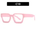 Lunettes de soleil carrées roses tendance avec protection UV, variante de modèle C10. - Monture Rose Lentille Claire (C10)