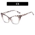 Montatura per occhiali cat-eye leopardata retrò anti-luce blu colore C5 - Leopardo Tè Sfumato