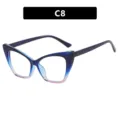 Montura per occhiali cat-eye anti-luce blu con sfumatura di colore blu e rosa trendy - Blu a Rosa