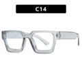 Lunettes carrées modernes avec une finition gris clair transparente pour un look branché - Gris Transparent Lentille Claire (C14)