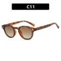Gafas de sol redondas vintage de carey con cristales degradados marrones y clavos - Marco Carey Lente Doble Té (C11)
