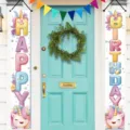 Colorful cartoon unicorn theme happy birthday porch banners for party decor. - Unicorn Theme / 30x150cm