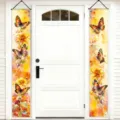 Elegant watercolor butterfly and floral porch banners for front door decoration set of two - Watercolor Butterfly Floral (Set of 2) / 30x150cm