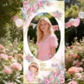 Custom pink floral baby baptism photography backdrop for celebration party decoration - 60x120cm