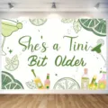 "She's a Tini Bit Older" martini theme birthday party photography backdrop for decor - 95x75cm / Martini Glass Style (SBJ-004) / Off White