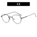 Minimalist round metal frame glasses in classic black finish for a stylish daily look - As Pictured / Round Style (C3) / Black Frame Clear Lenses